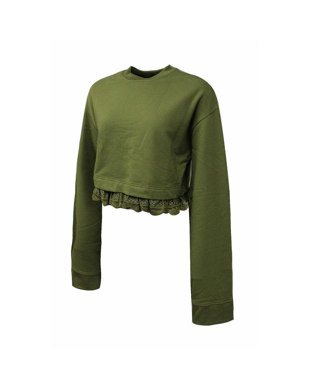 PUMA Green X Rihanna Fenty Long Sleeve Crew Neck Dark Olive S Sweaters 574289 02