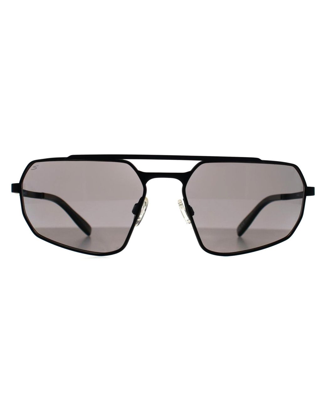 Serengeti Black Rectangle Matte Saturn Polarized Smoke Photochromic Hinkley Metal for men