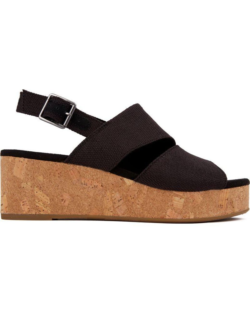TOMS Black Claudine Wedge Sandals