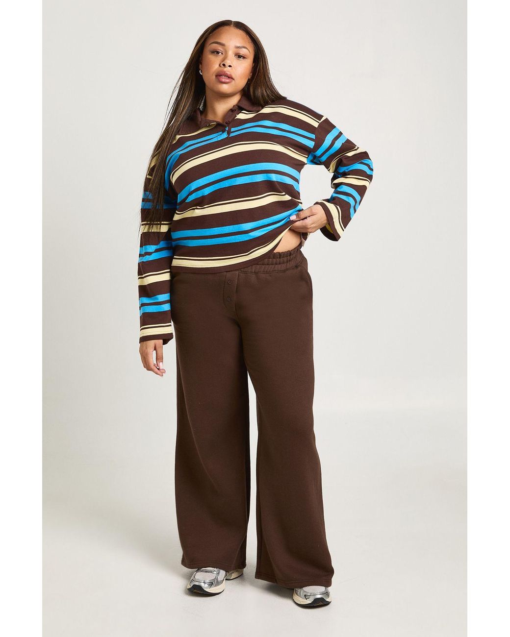 Boohoo Blue Plus Wide Leg Joggers