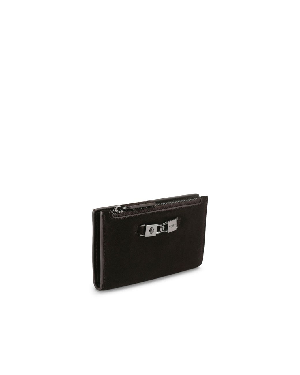 Kurt Geiger Black Suede Kingsley Bifold Wallet