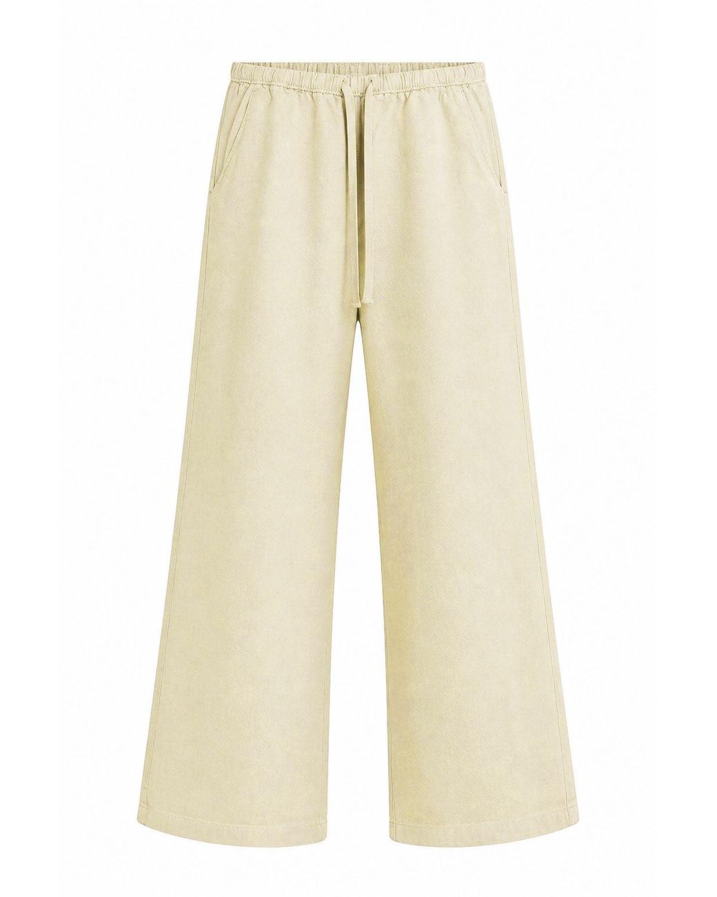 Secret Label Natural Elasticated Pull On Wide Leg Jeans