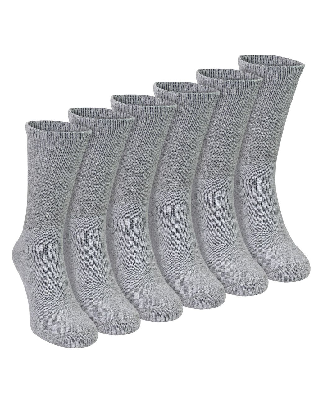 Sock Snob Gray 6 Pairs Cotton Diabetic Socks for men