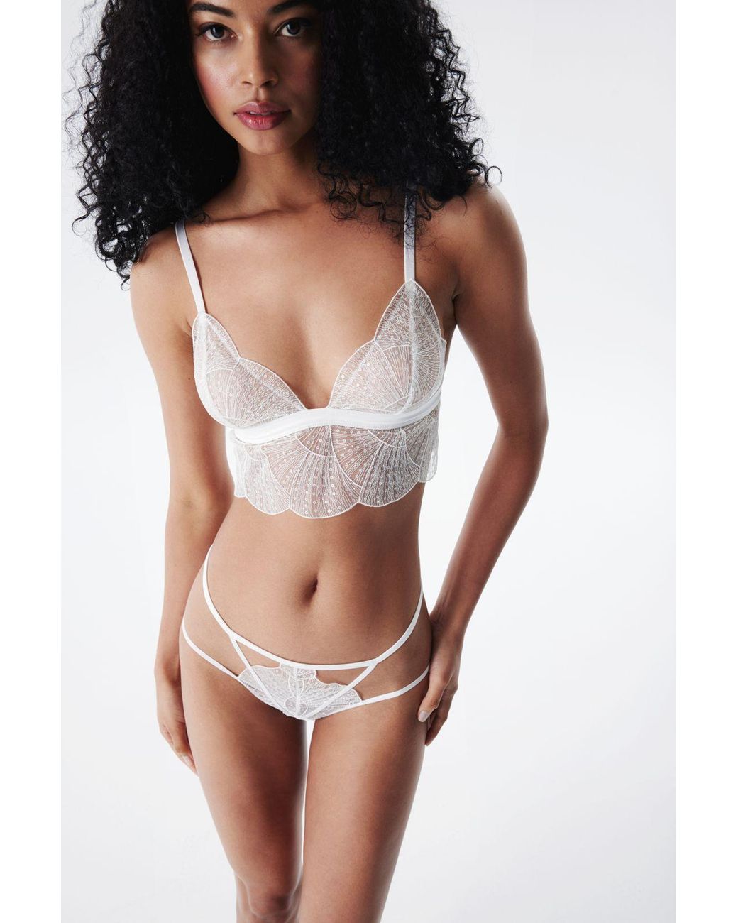 Penti White Embroidered Lace Bralette
