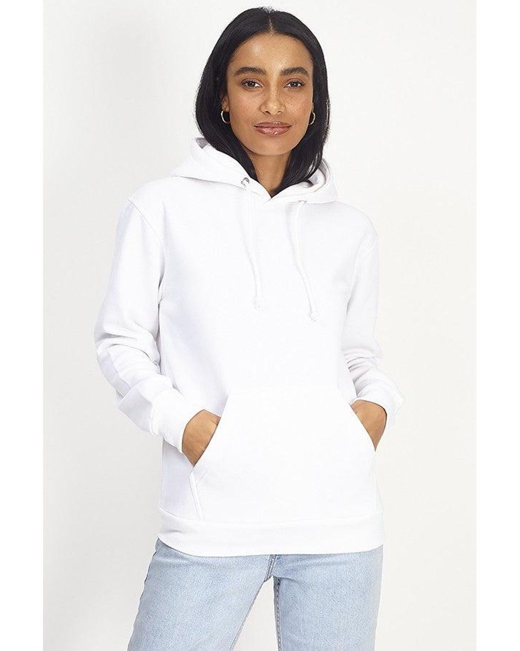 Brave Soul White Ladies Hoodies Warm Cotton Pullover Hooded