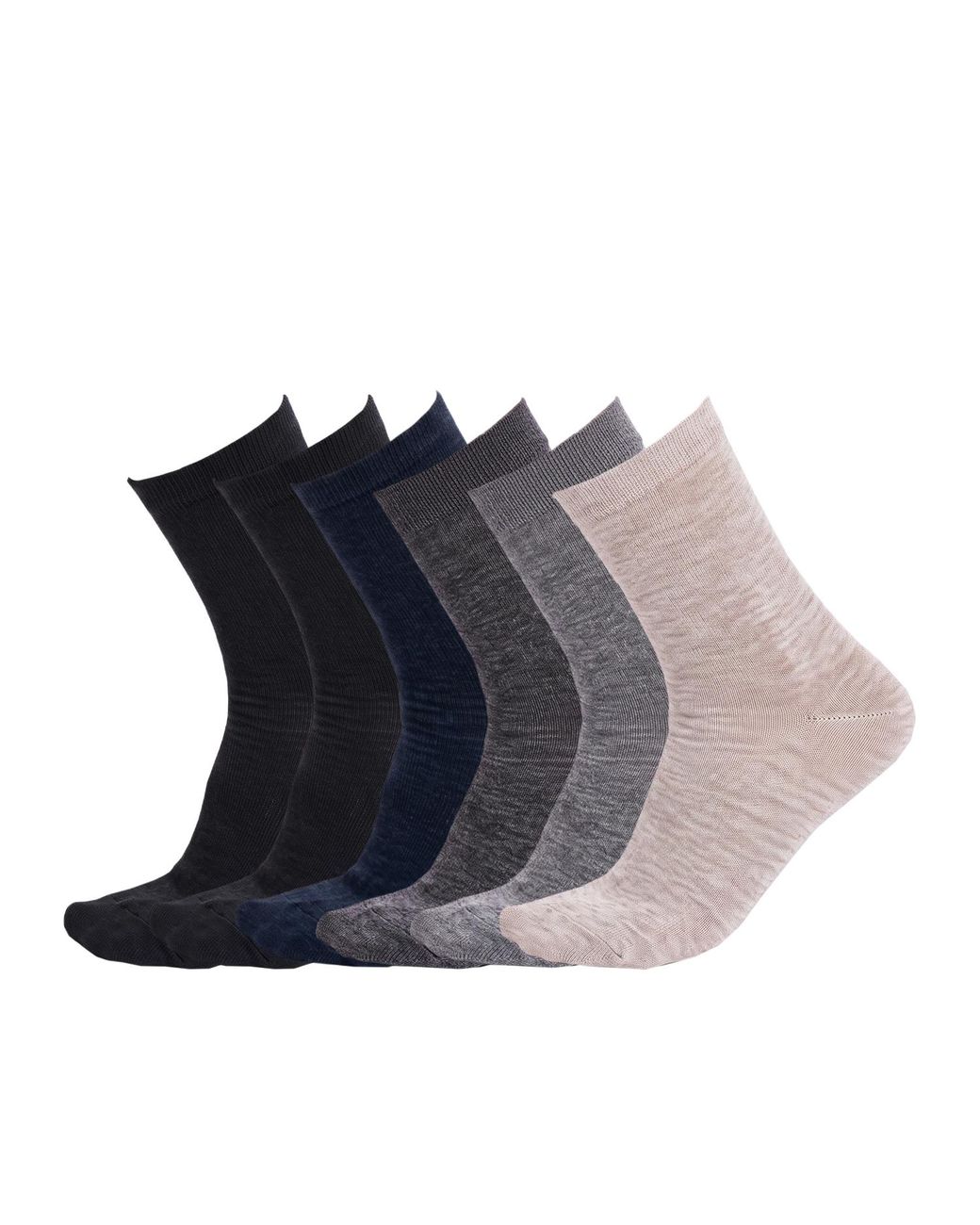 Pro Socks Blue 6 Pairs Executive Mid-Calf Seamless S9901 for men