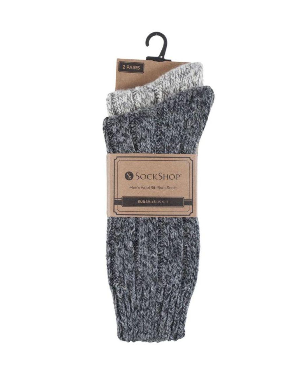 Sock Snob Gray 2 Pairs Ladies Thick Heavy Winter Warm Wool Hiking Boot Socks