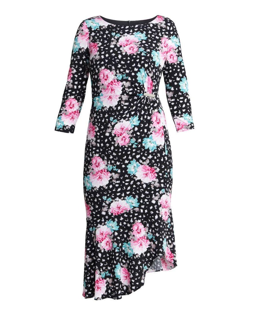 Gina Bacconi Blue Alise Jersey Dress With Trim