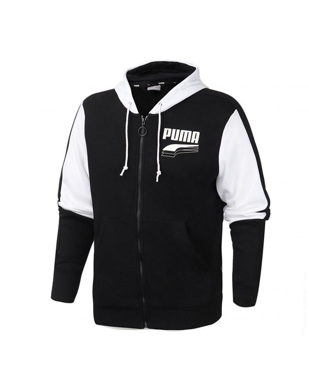 PUMA Long Sleeve Zip Up Hooded Track Jacket 582733 01 Cotton in Black for Men Lyst UK