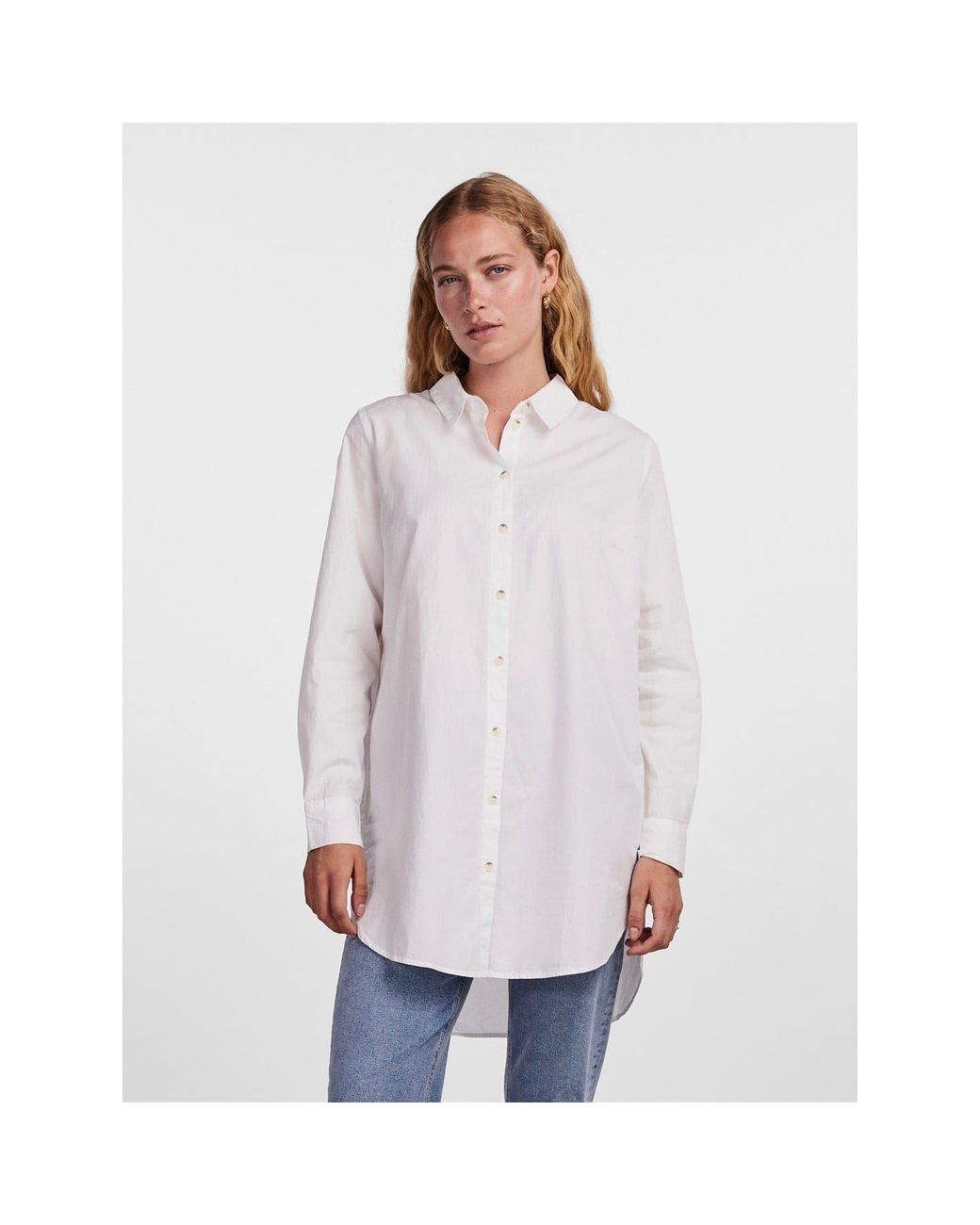 Pieces White Long Sleeve Regular Fit Shirt