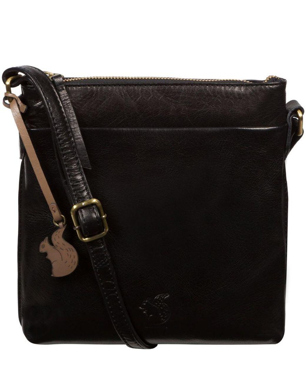 Conkca Black 'Nikita' Leather Cross Body Bag