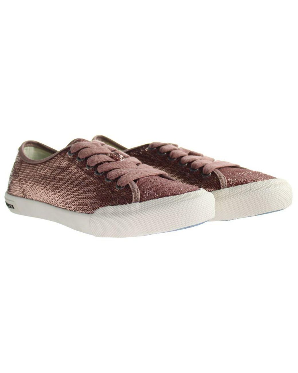 Seavees Brown Monterey Rose Woven Sequins Cambria Sneaker Shoes Textile