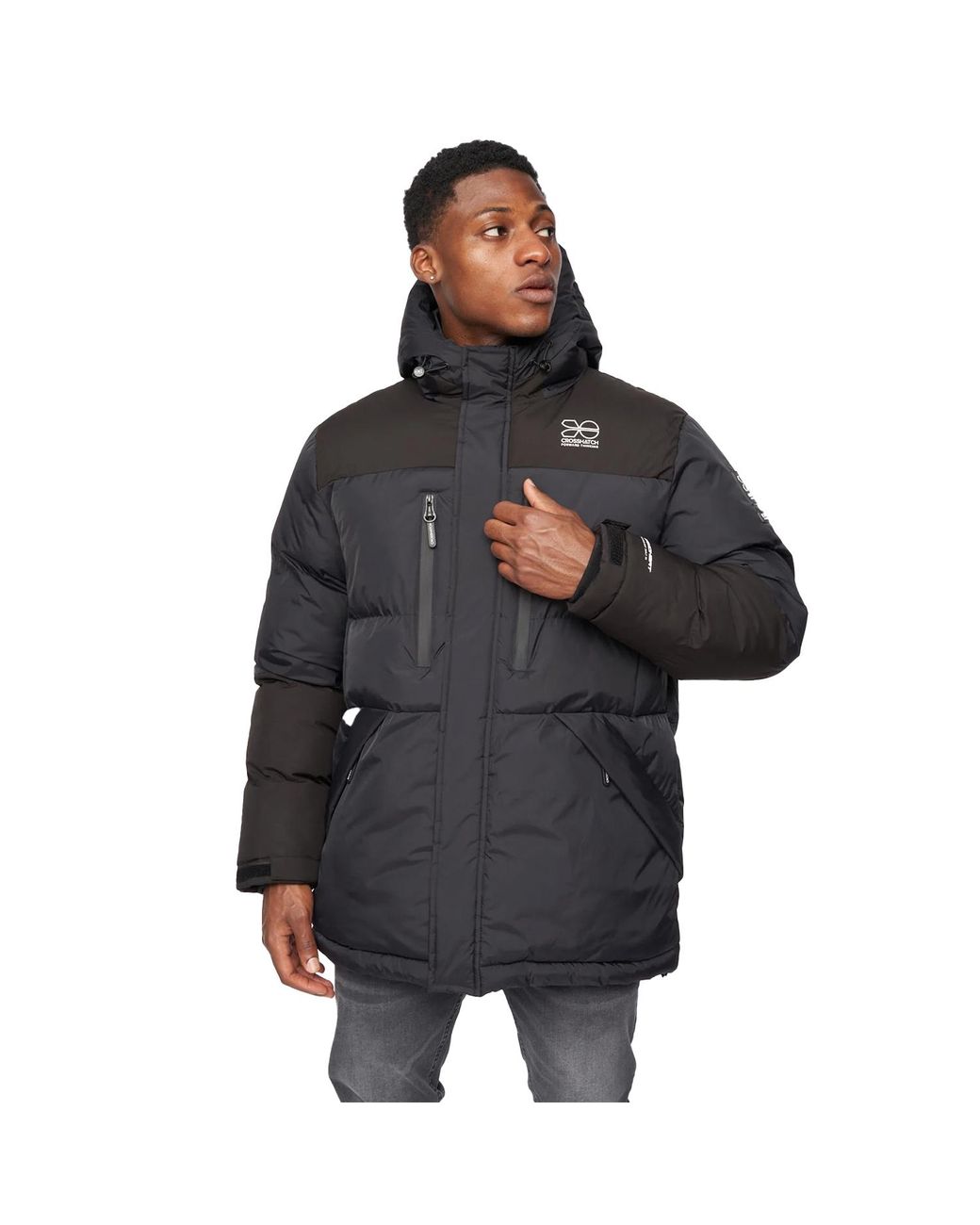 Crosshatch Black Squadage Panelled Jacket for men