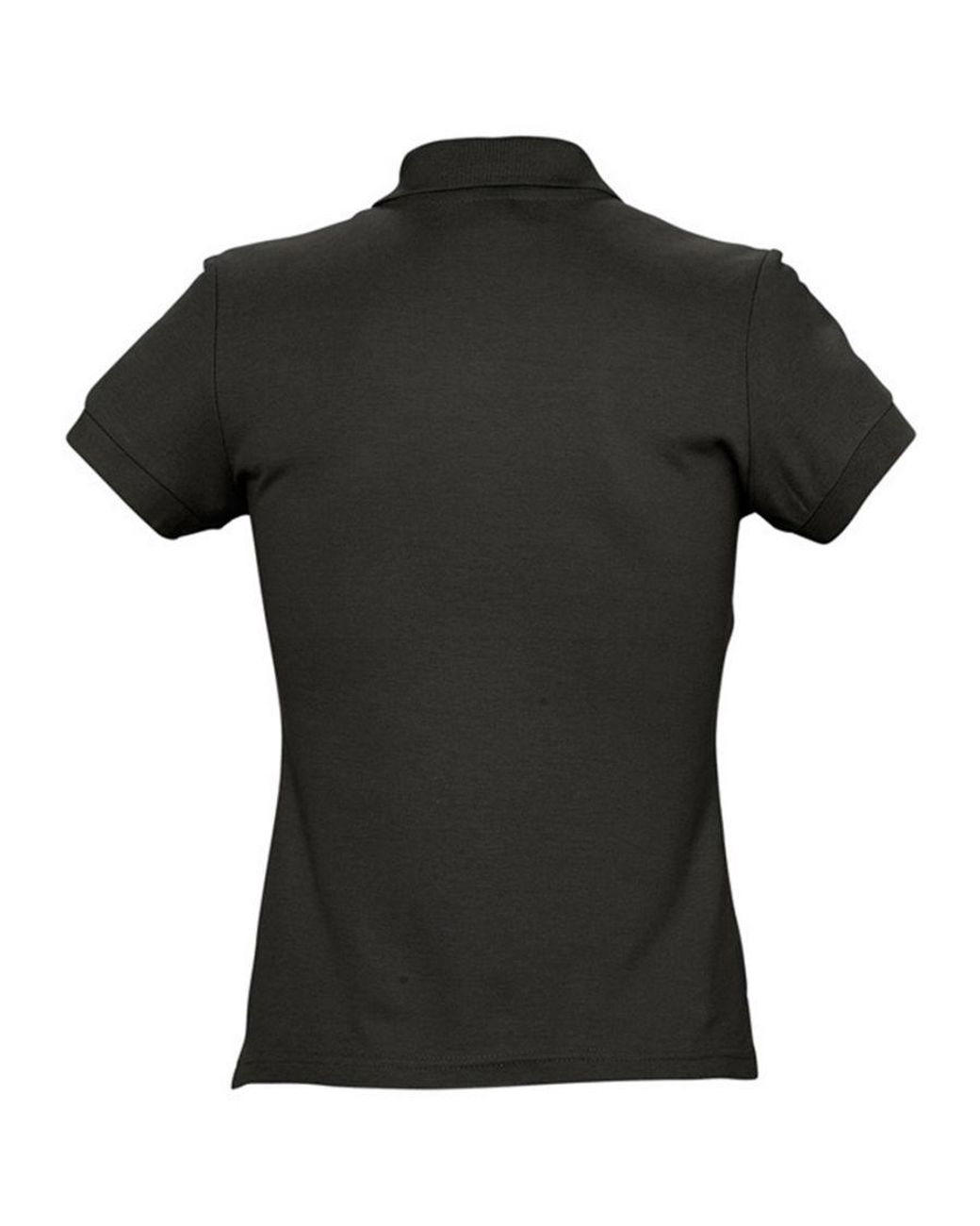 Sol's Black Ladies Passion Pique Short Sleeve Polo Shirt