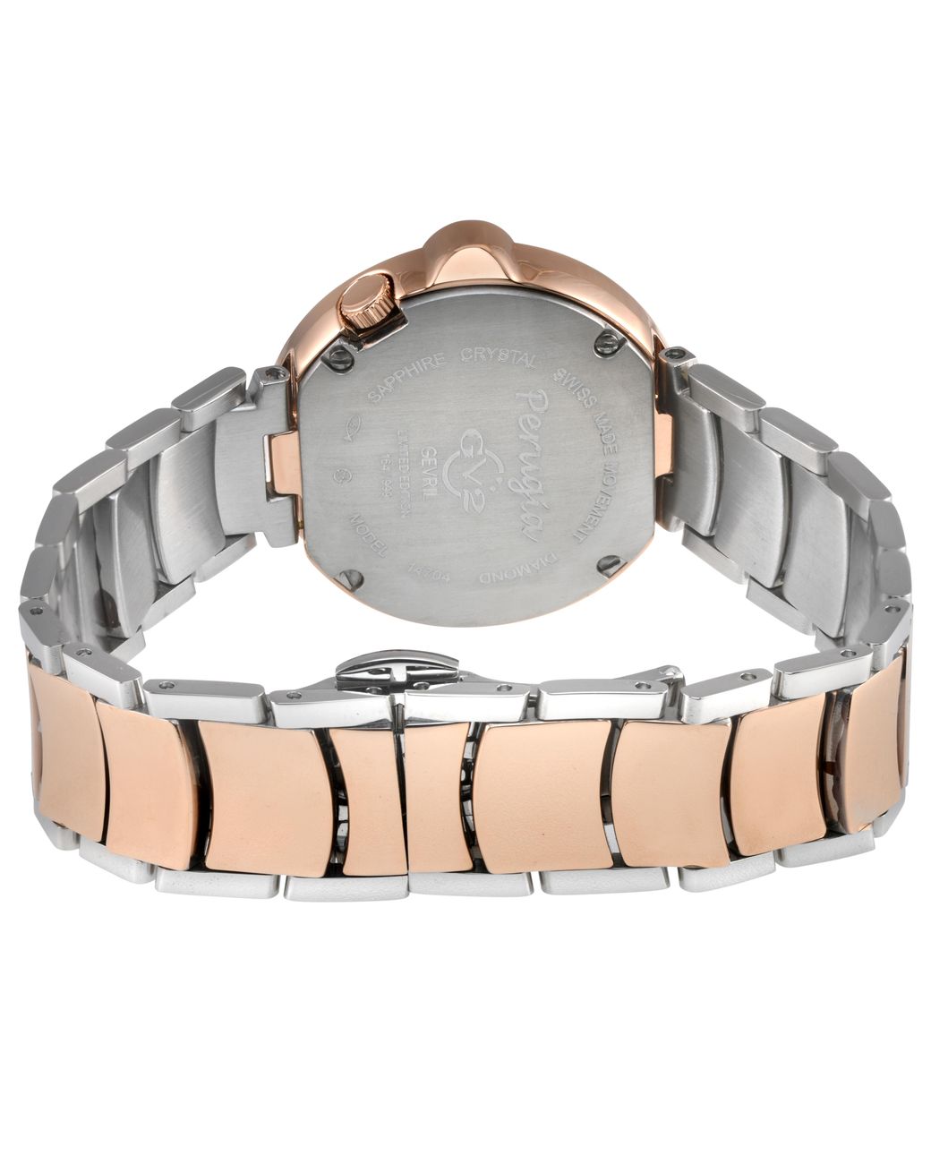Gv2 Natural Perugia Diamond Watch, Iprg Case, Dial, Two-Toned Ss/Iprg Bracelet