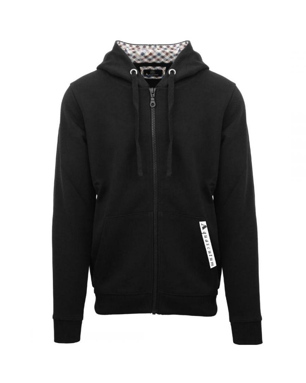 Aquascutum Branded Taped Pocket Schwarz Zip-up Hoodie in Black for Men |  Lyst UK