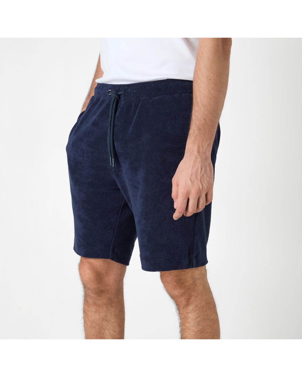 Oliver Sweeney Blue Cotton Towelling Shorts for men