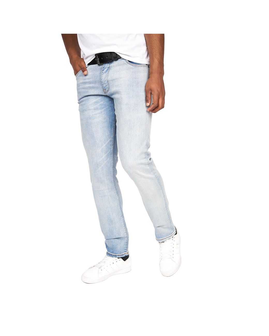 Crosshatch Blue Cadman Straight Jeans (Light Wash) for men