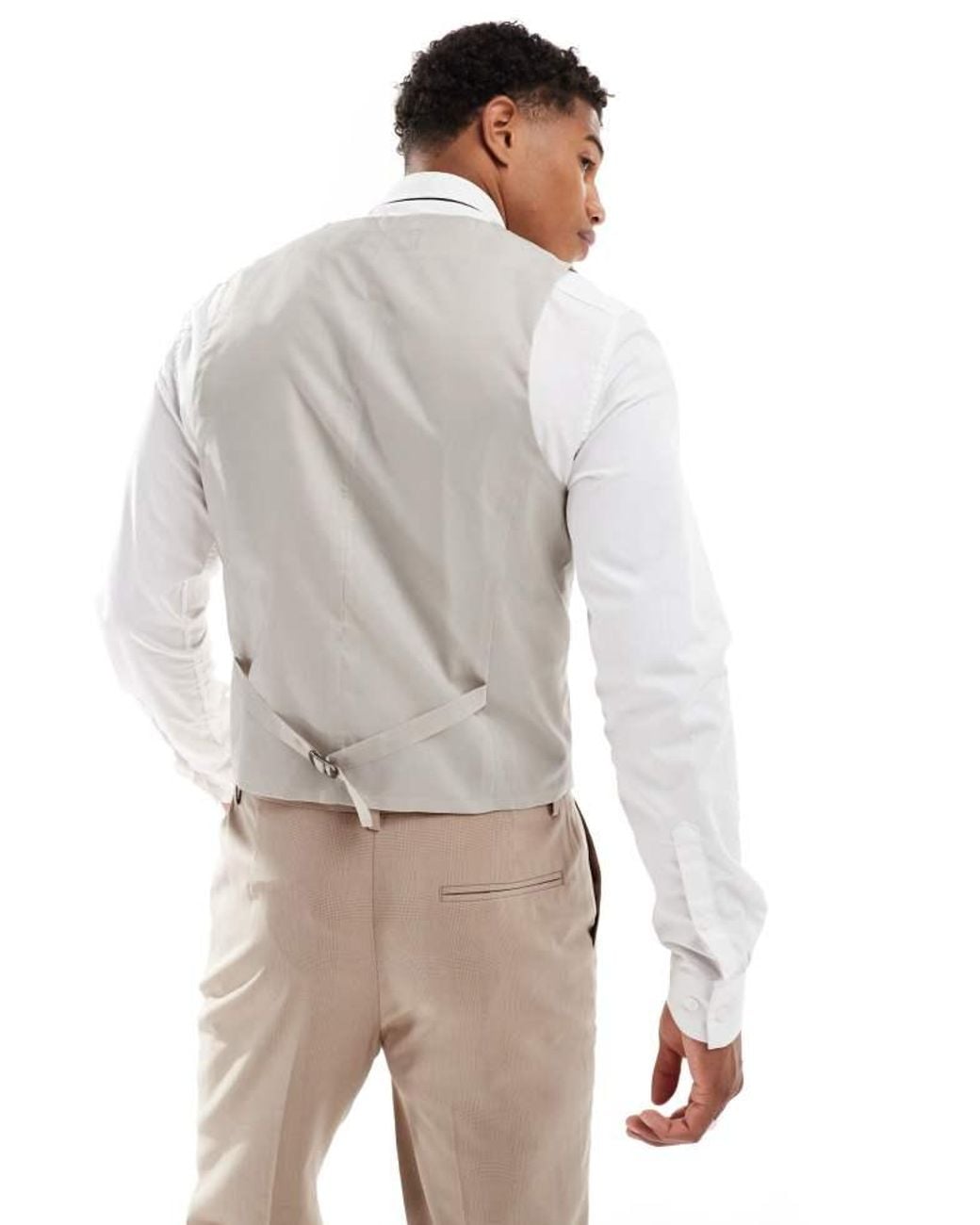 ASOS Natural Slim Suit Waistcoat for men