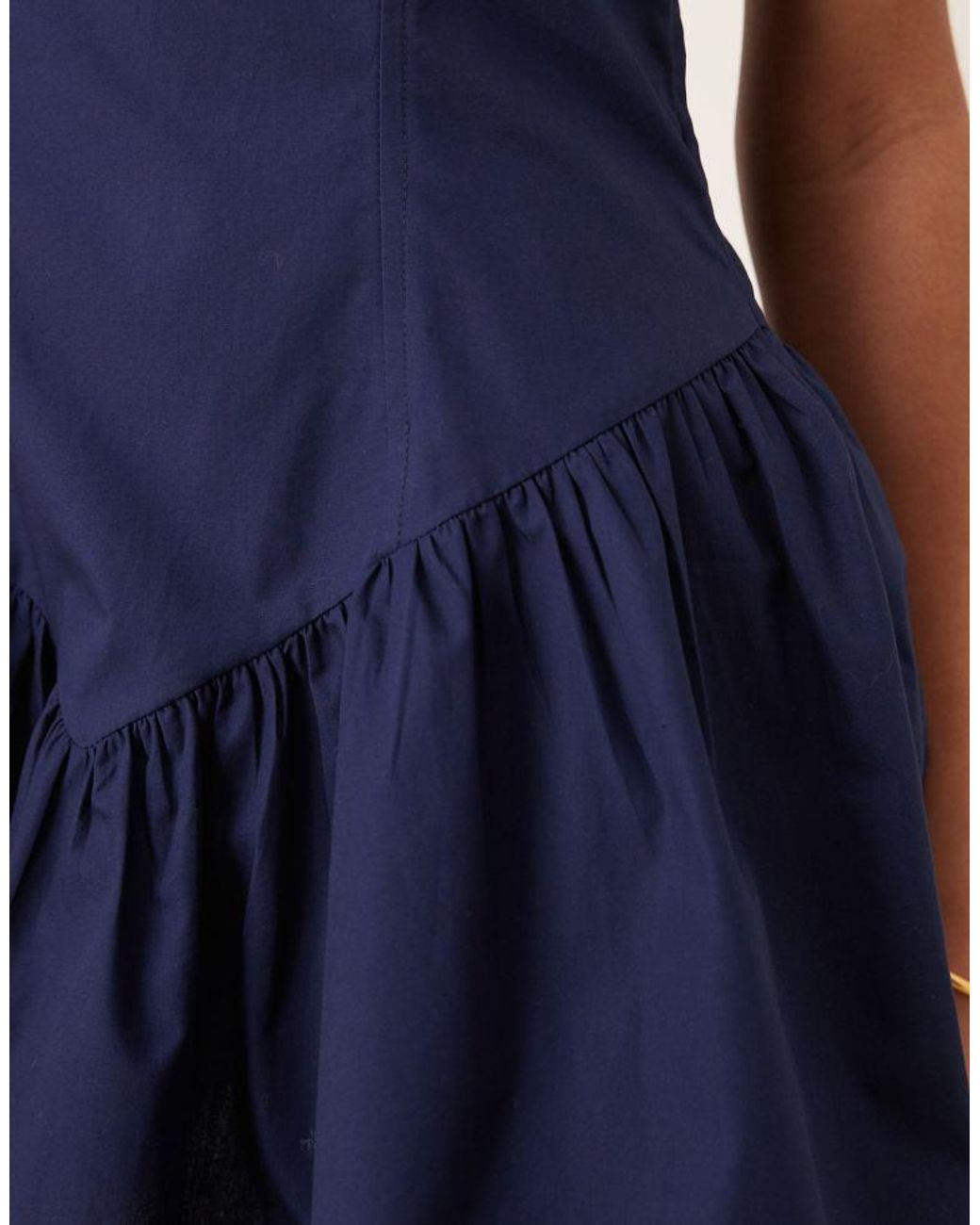 ASOS Blue Halter Mini Sundress With Ruffle Hem