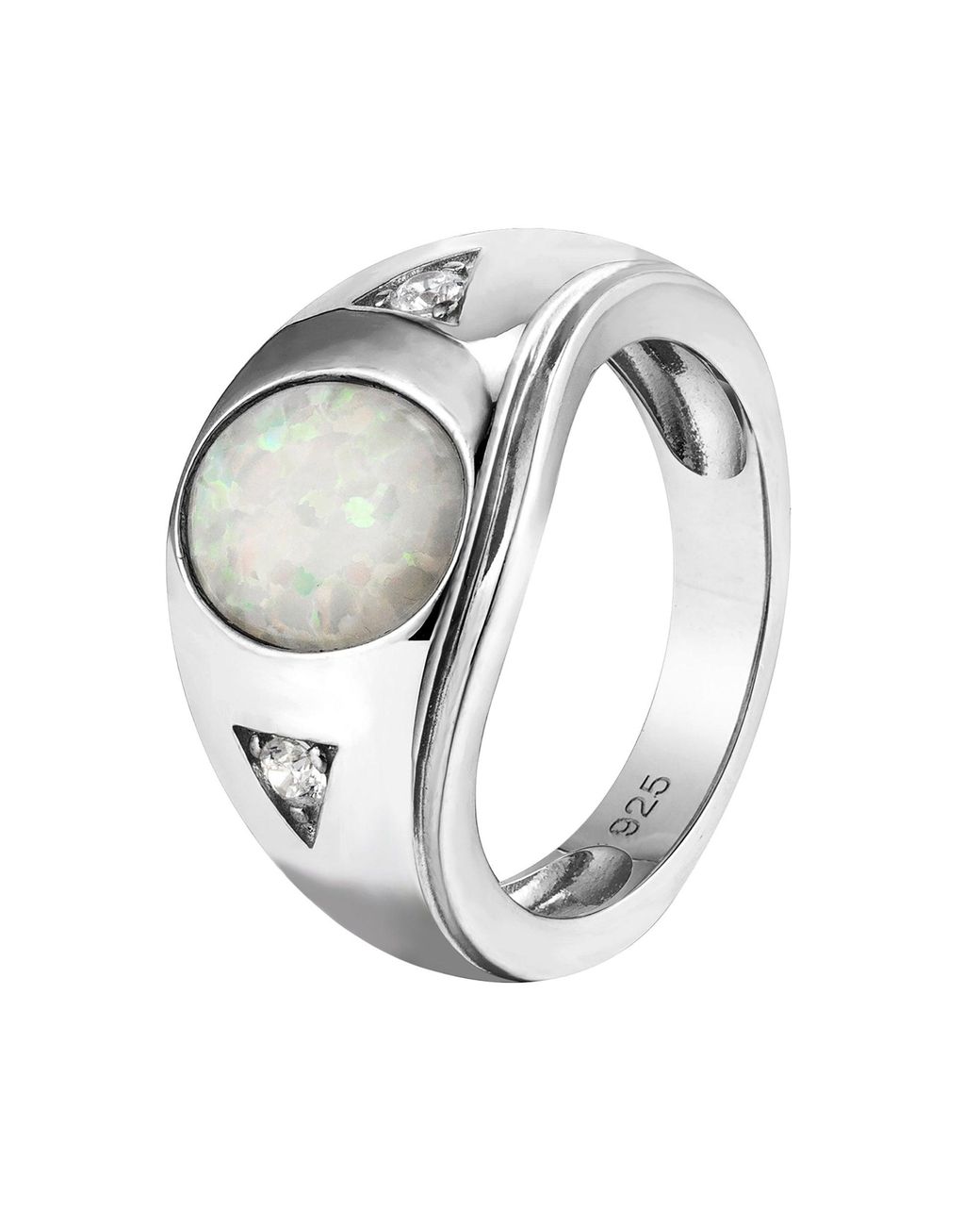 SEOL + GOLD Metallic Sterling Chunky Opal And Cz Ring