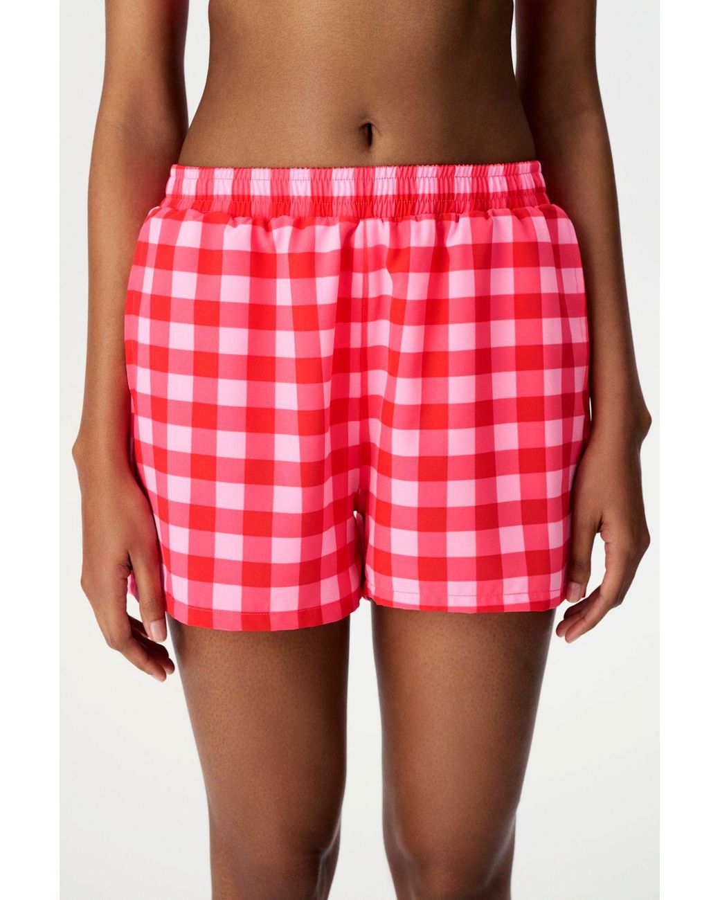 Penti Red Gingham Pull-On Board Shorts