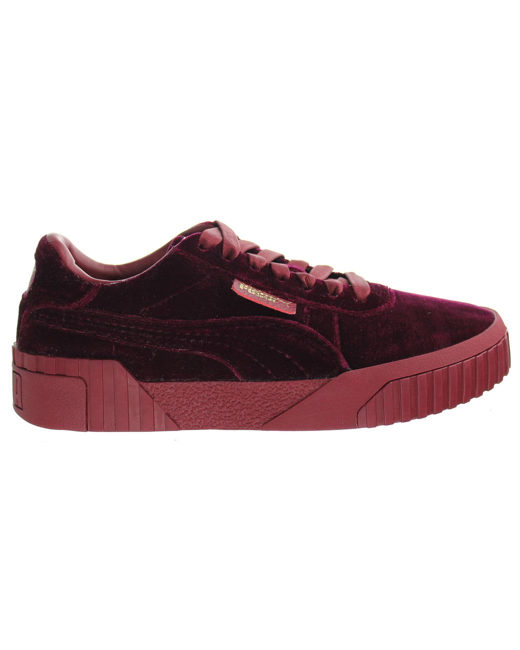 PUMA Red Cali Velvet Burgundy Trainers