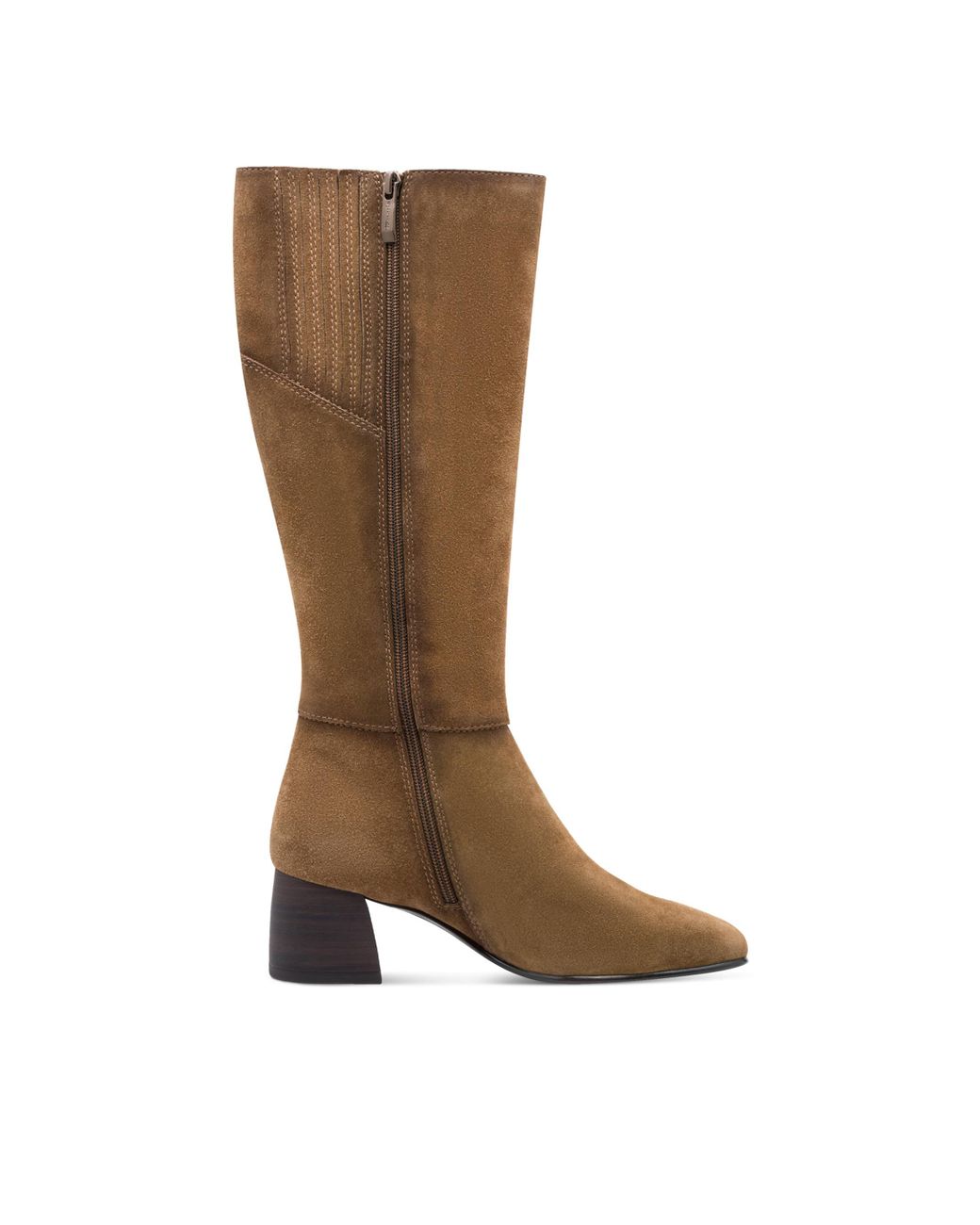Tamaris Brown Camel Leather Knee High Heel Riding Boots