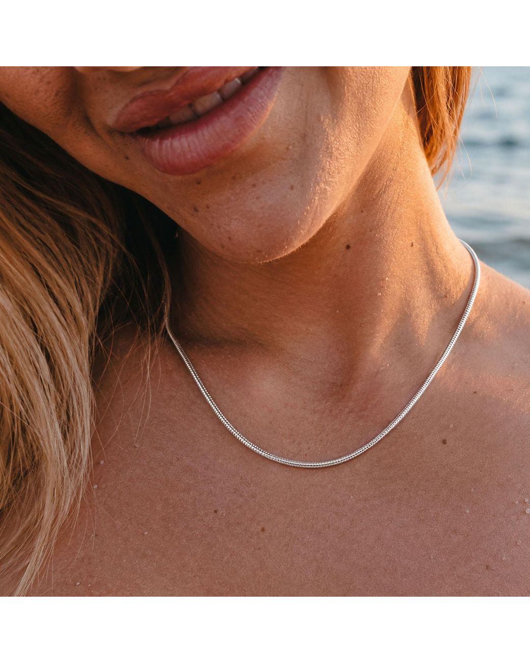 Bibei White Snake Chain Necklace