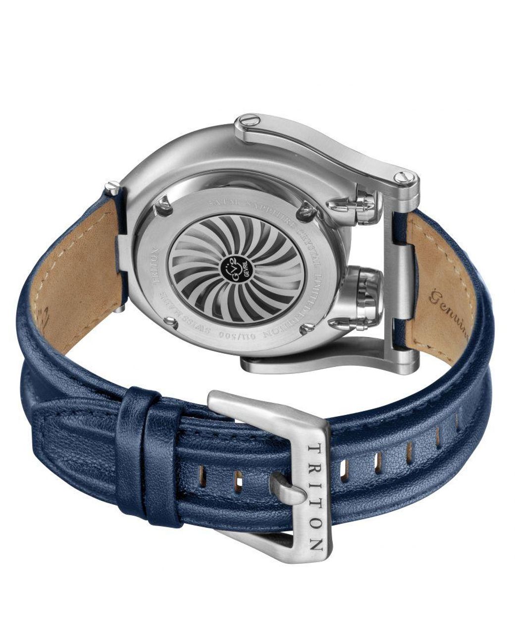 Gv2 Blue Triton Dial Calfskin Leather Watch for men