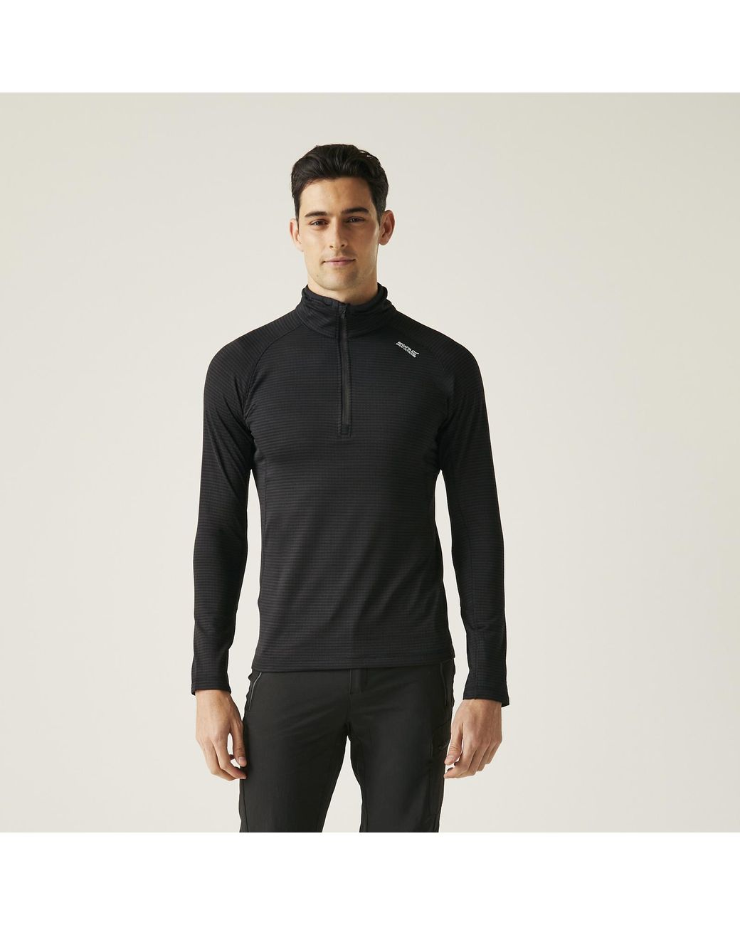 Regatta Black Yonder Ii Half Zip Outdoor Warm Winter Pullover Fleece for men