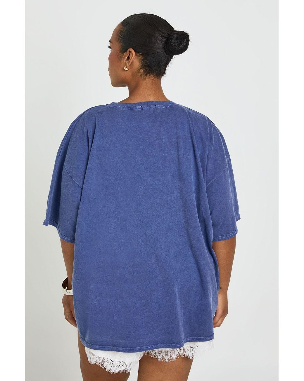 Boohoo Blue Plus Cowboy Printed T Shirt