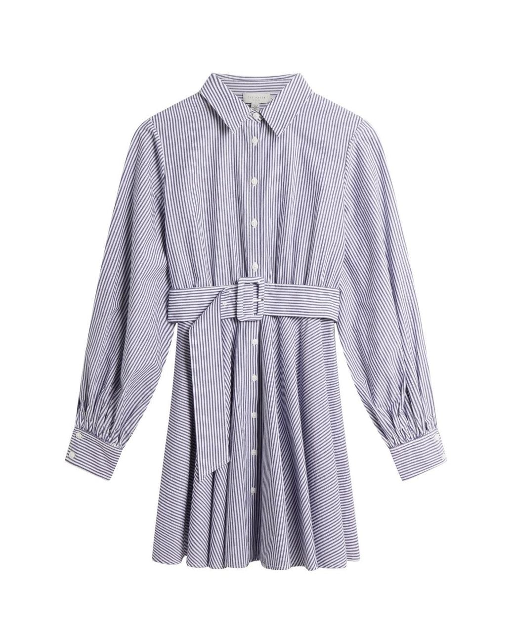 Ted Baker Blue Ibarra Cotton Shirt Mini Dress