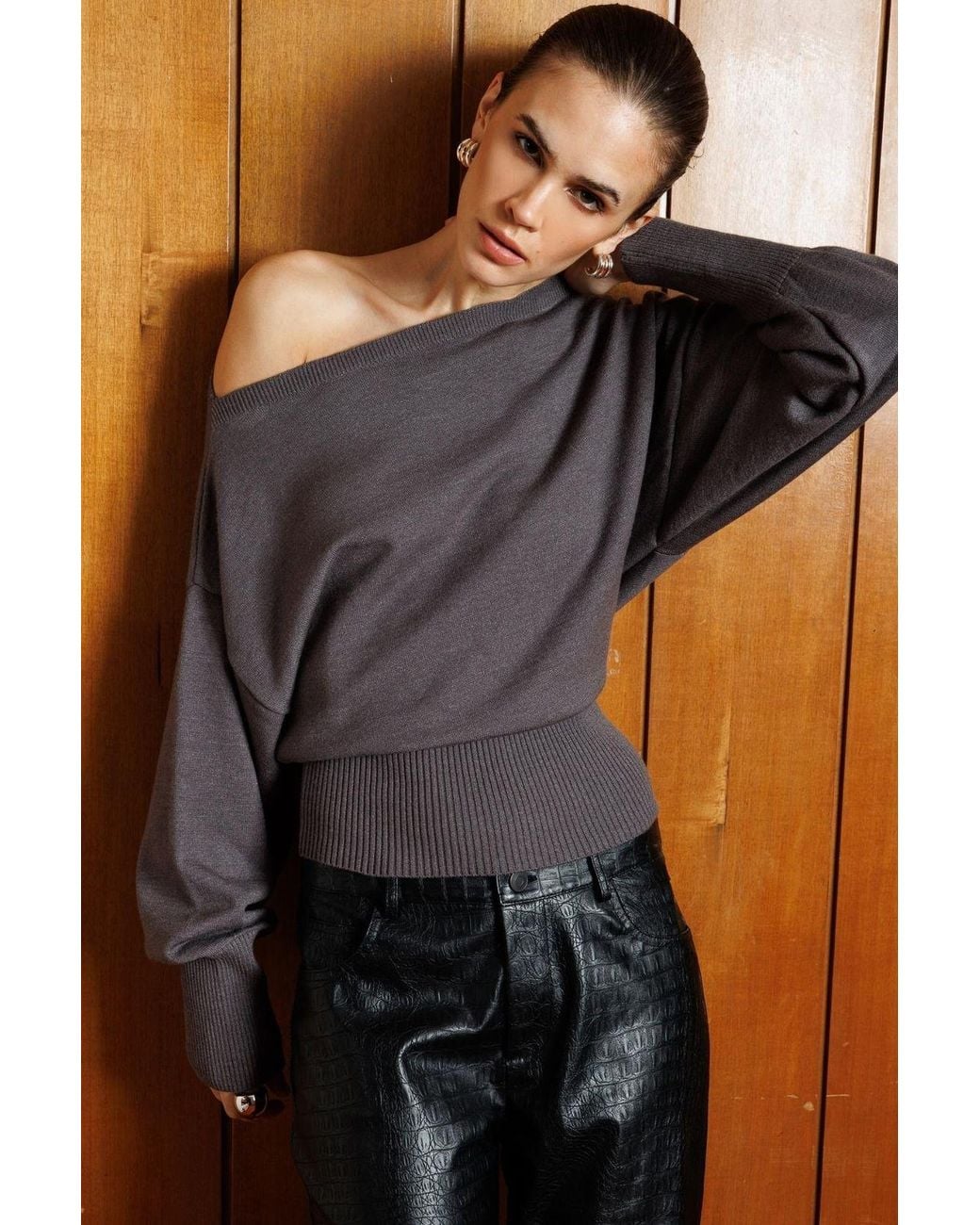 MixRay Multicolor Ribbed Boat Neck Sweater