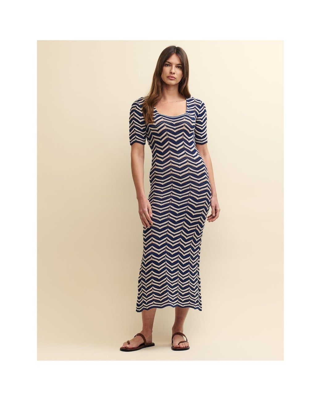 Nobody's Child Blue Nobodys Ss Scoop Neck Midi T-Shirt Dress