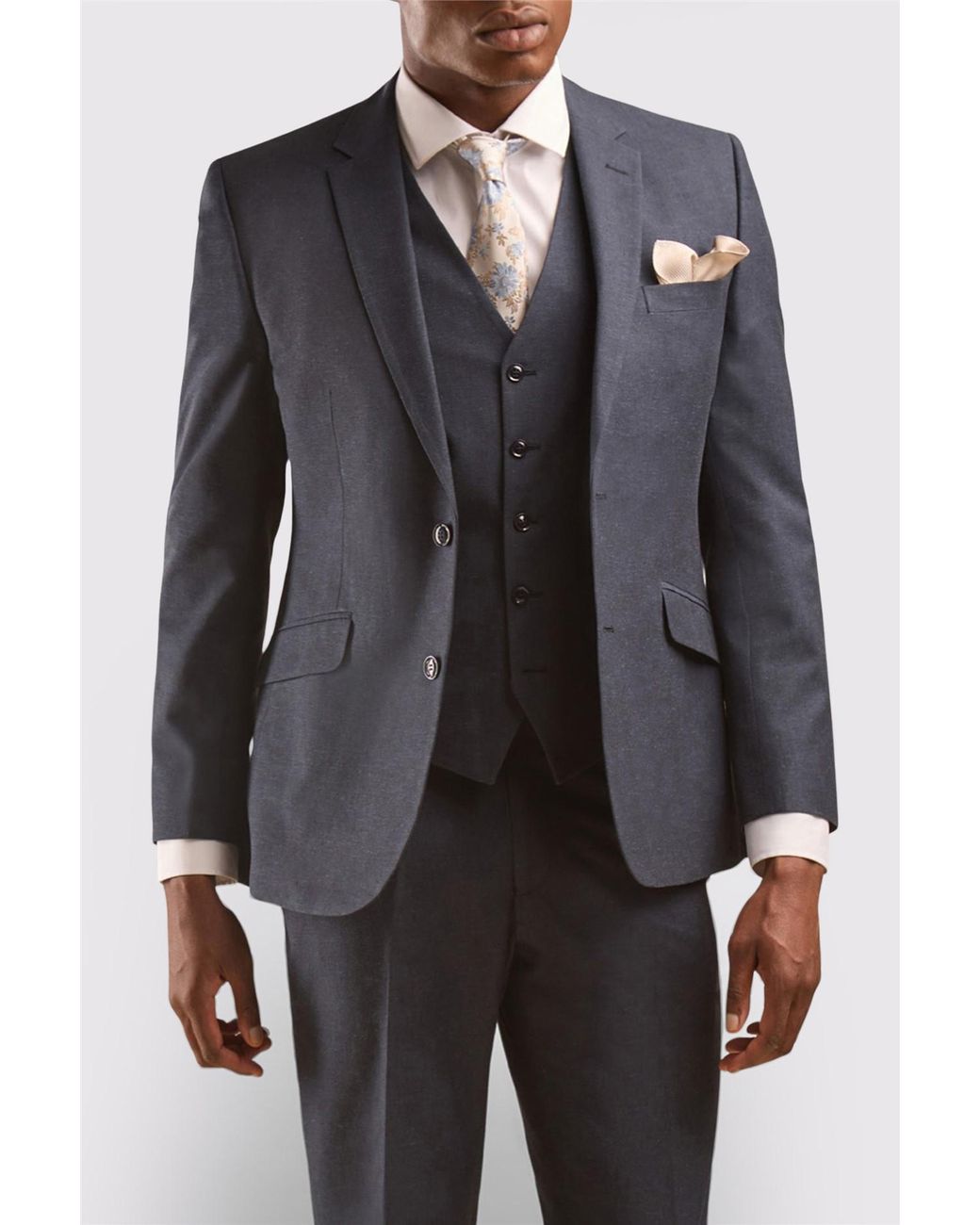 Scott Black Single Breasted Long Sleeve Two Button Tailored Suit Jacket for men