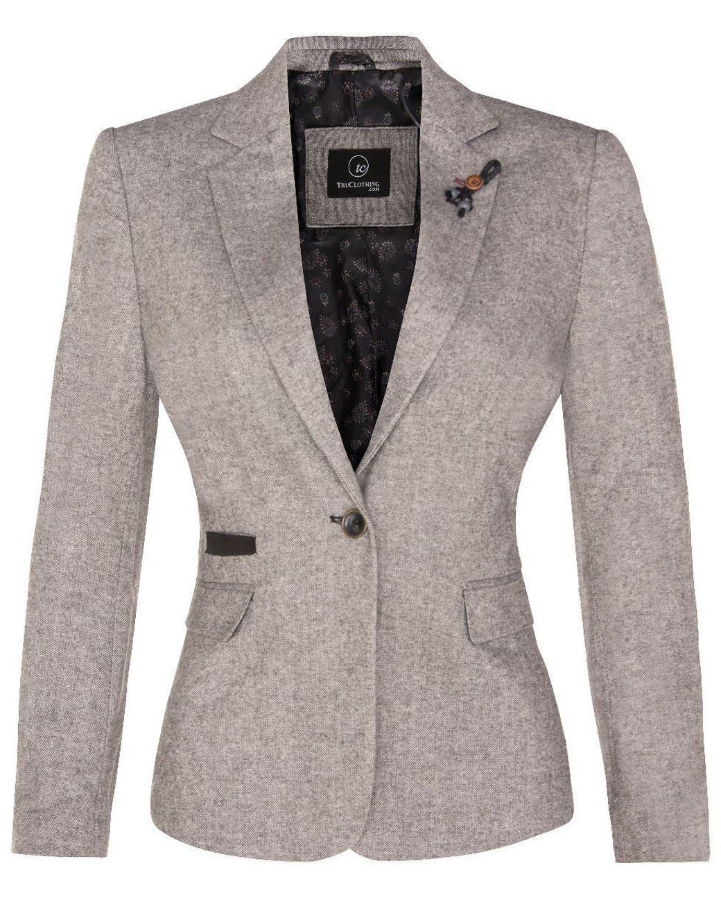 TruClothing Gray Tweed 1920S Herringbone Blazer