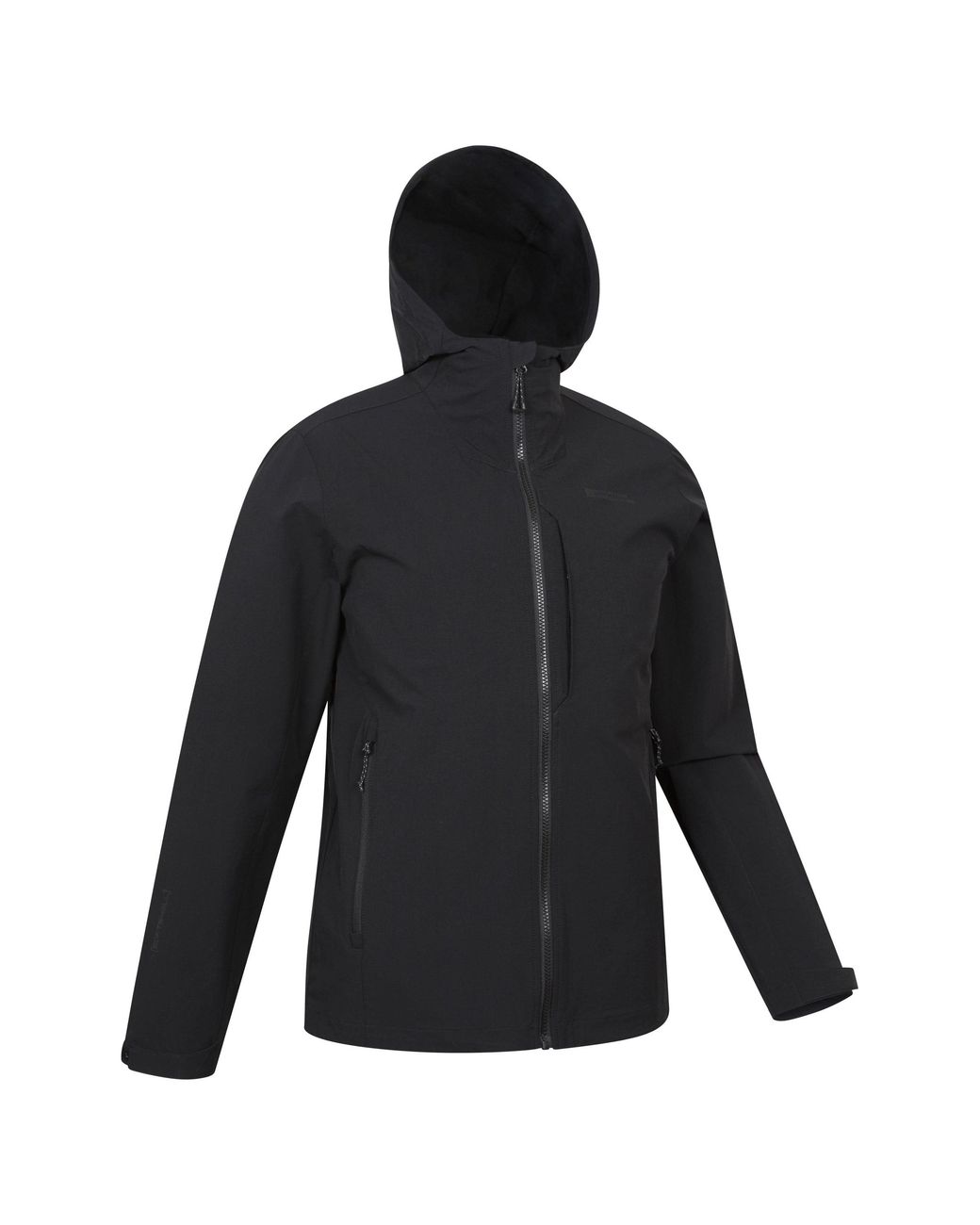 Mountain Warehouse Black 'Retreat' Packable Softshell Jacket Water Resistant Coat Polyamide for men