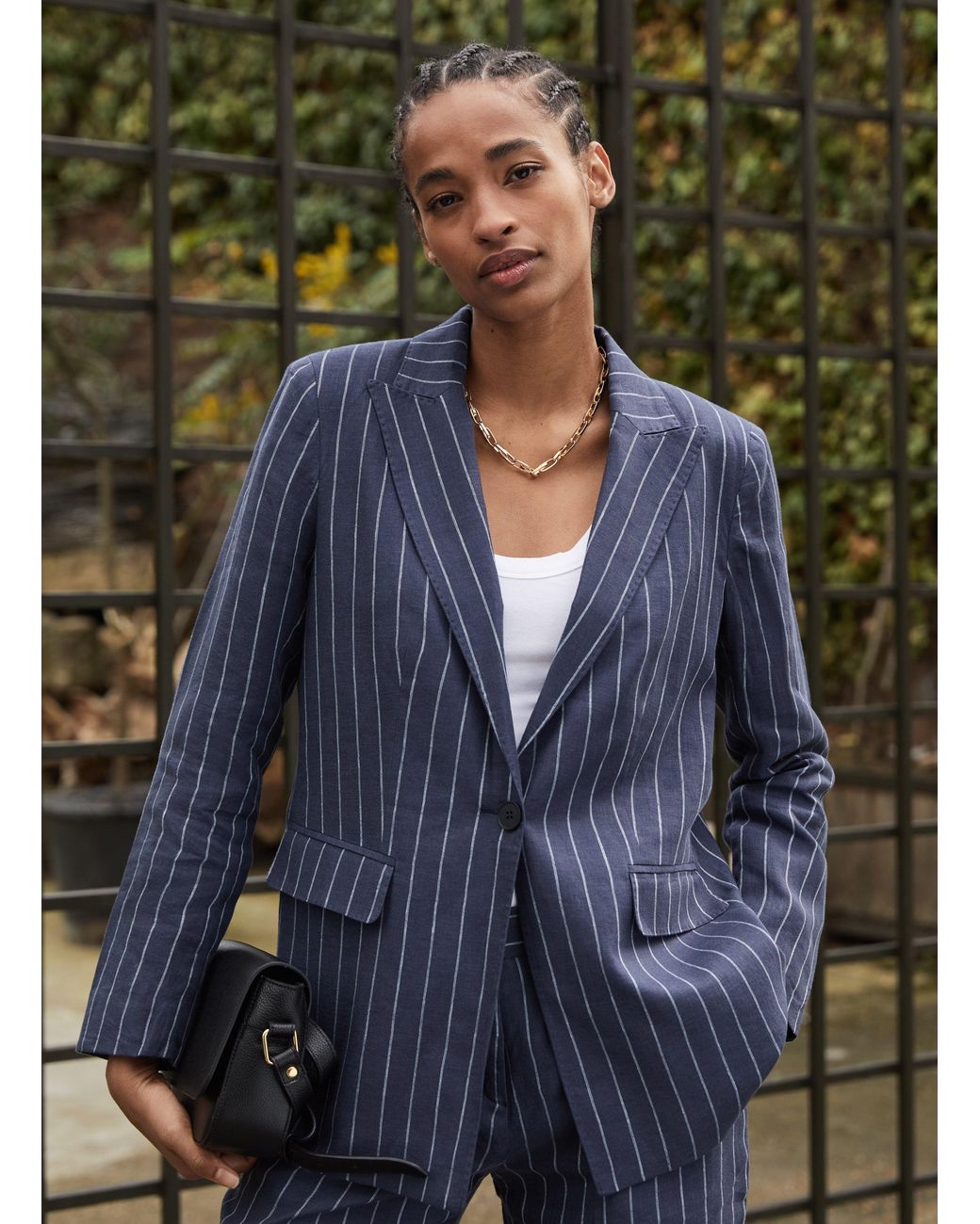 Baukjen Blue Thea Linen Blazer