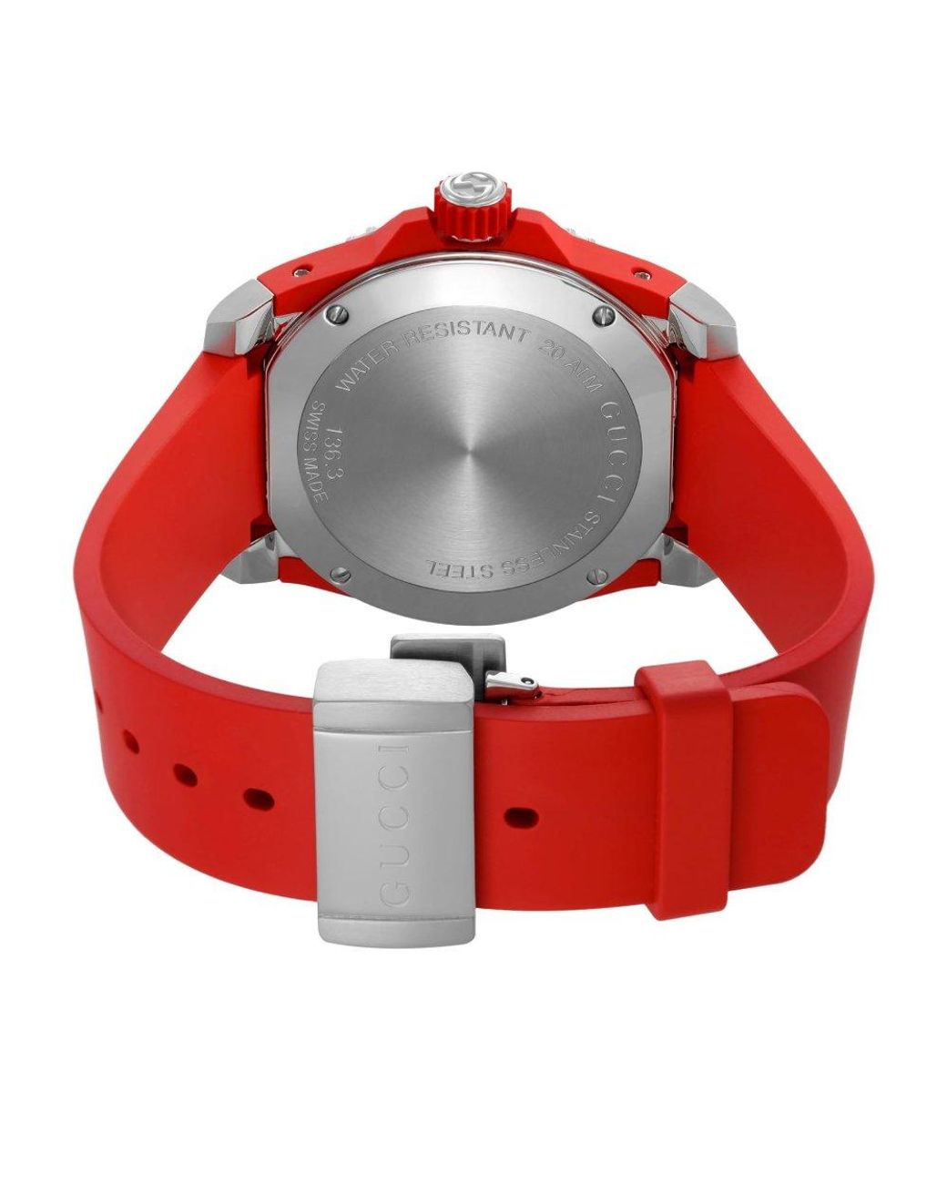 Gucci Red Ya136315 Dive Tiger Head Dial Watch for men