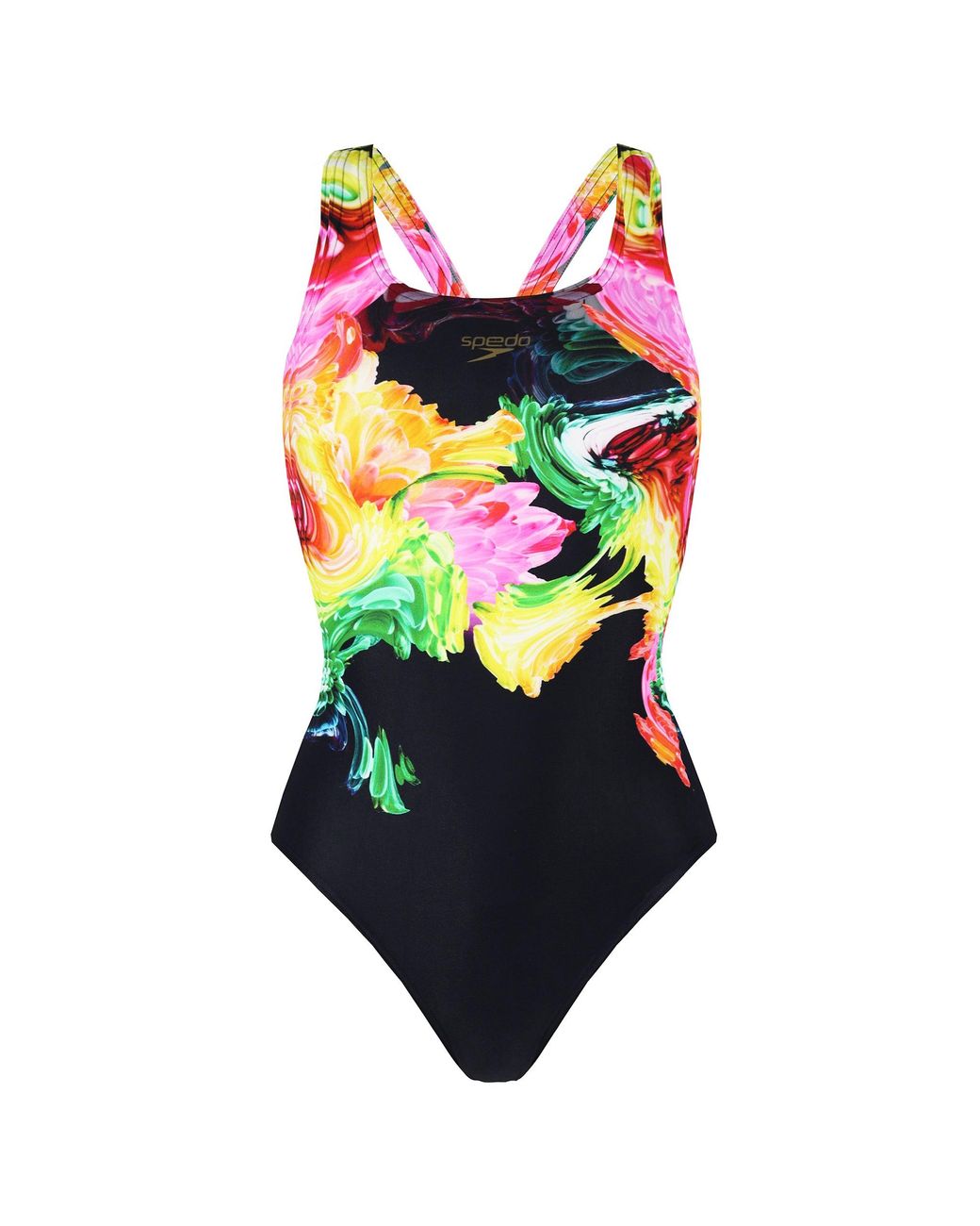 Speedo Blue Colourblend Flower Placement Digital Powerback Swimming Costume