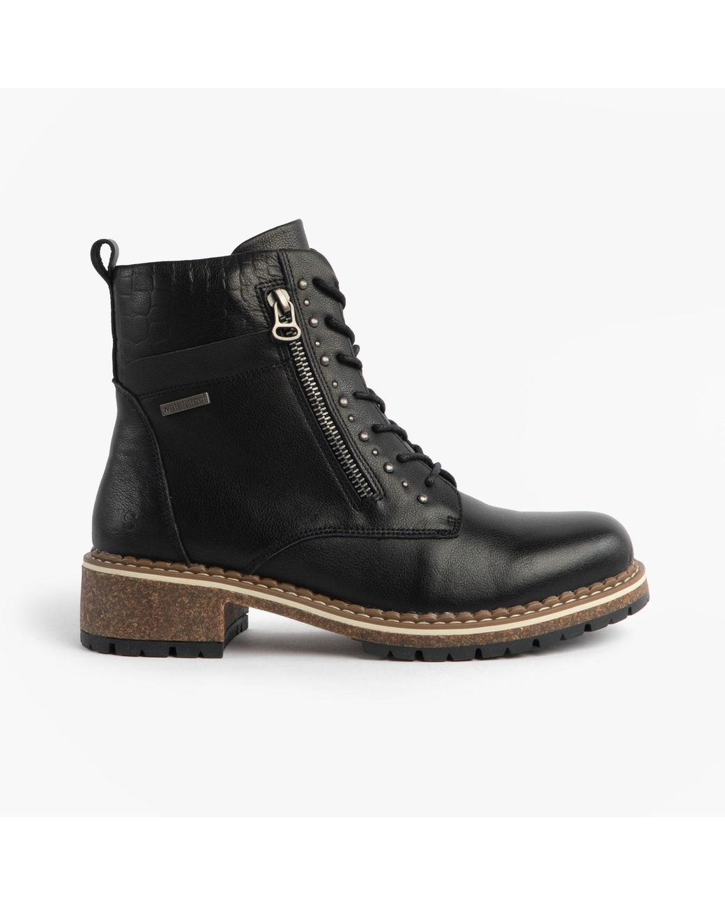 Josef Seibel Black Waylynn 10 Lace Up Ankle Boots Leather