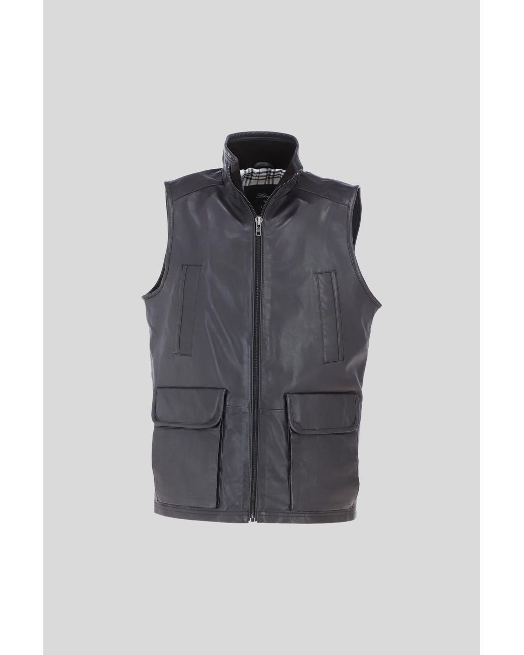 Ashwood Leather Gray 'Lums' Genuine Classic Zip-Up Waistcoat for men