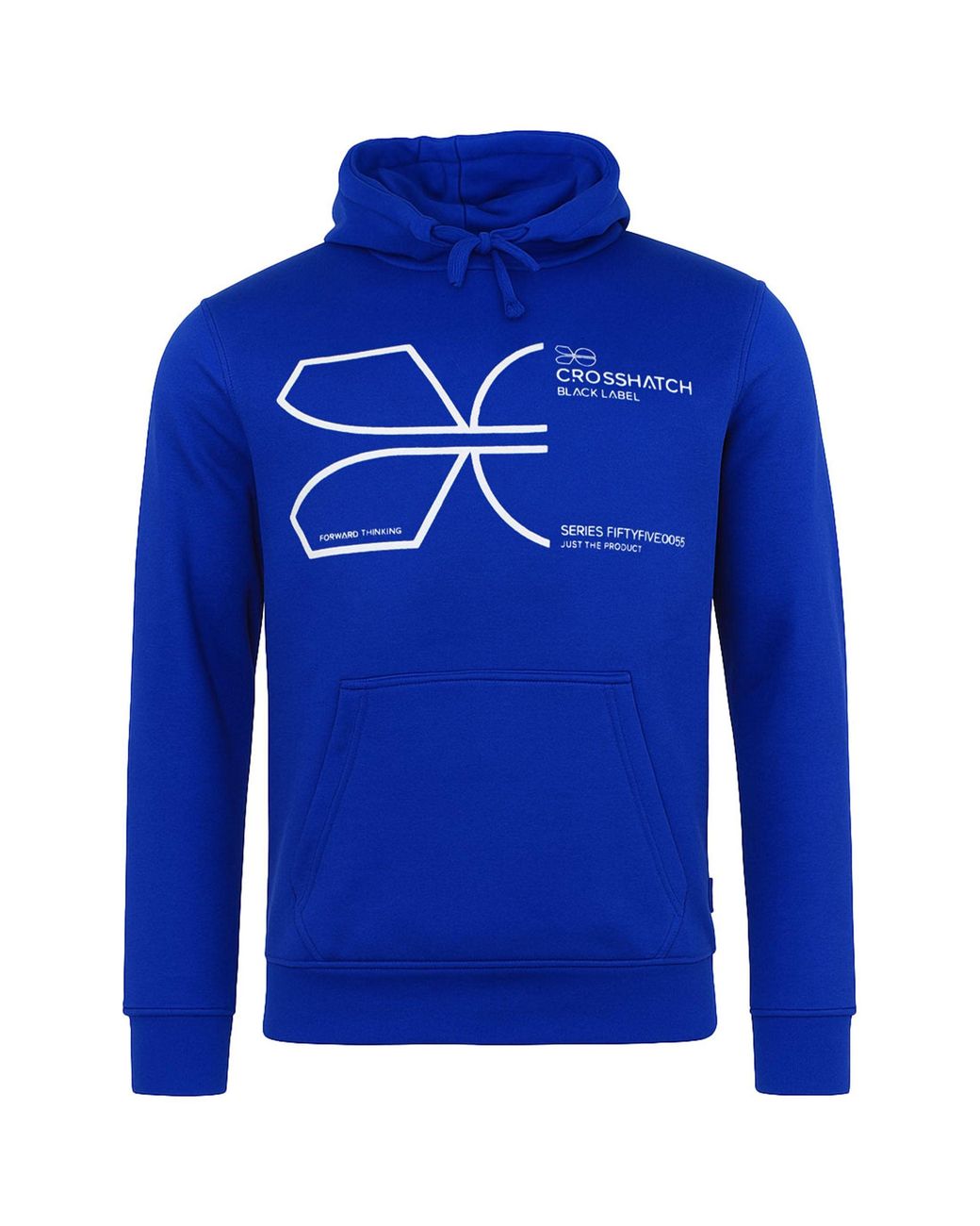 Crosshatch Blue Cutups Hoodie Cotton for men