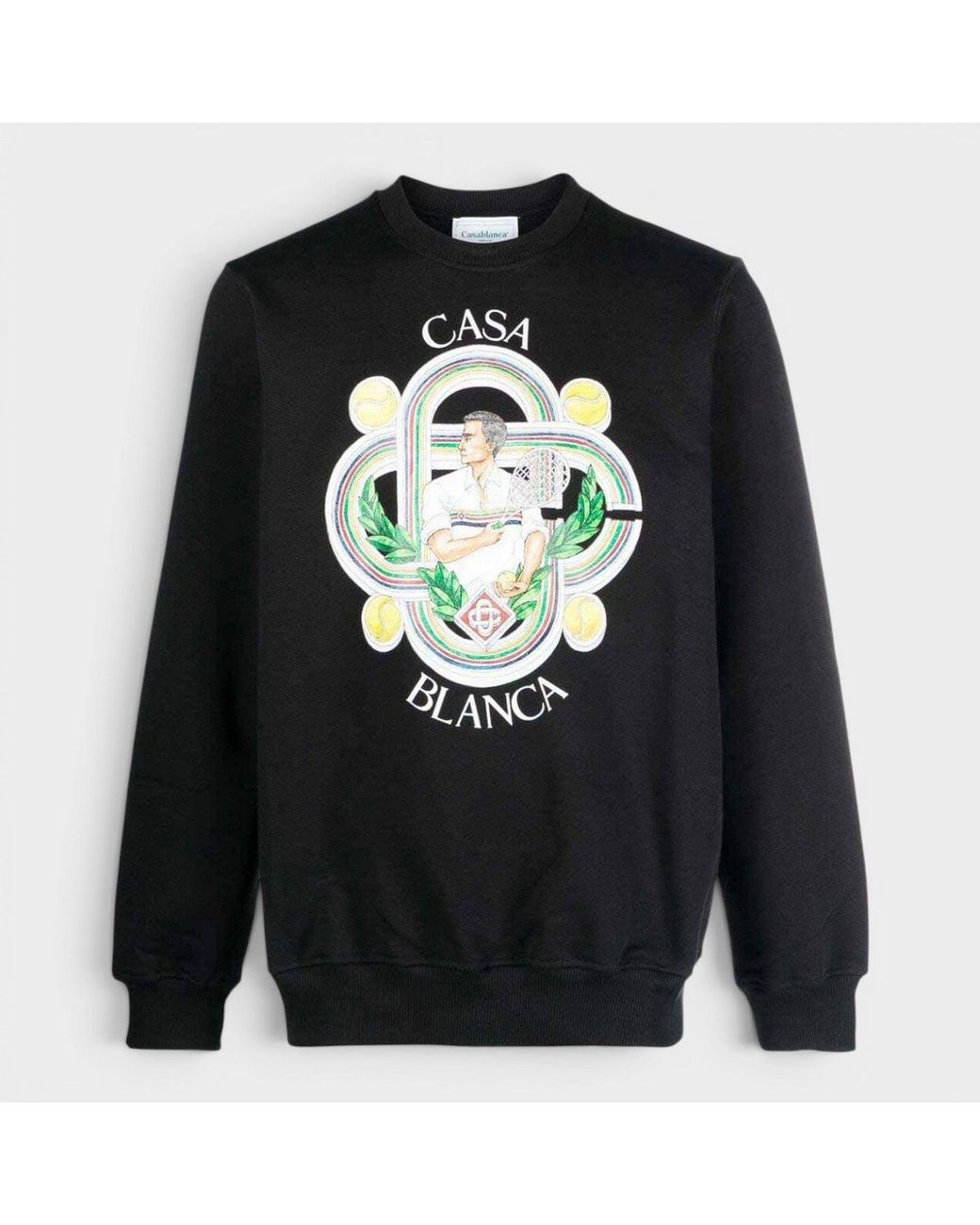 Casablanca Black Printed Sweatshirt Le Joueur Cotton for men