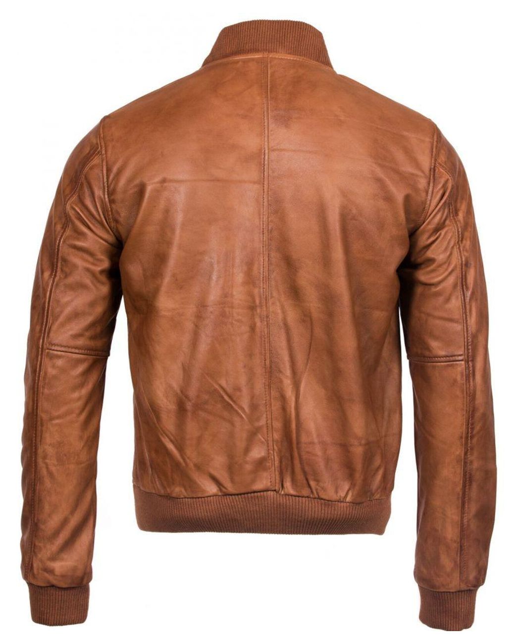 Infinity Leather Brown Varisty Bomber Jacket for men