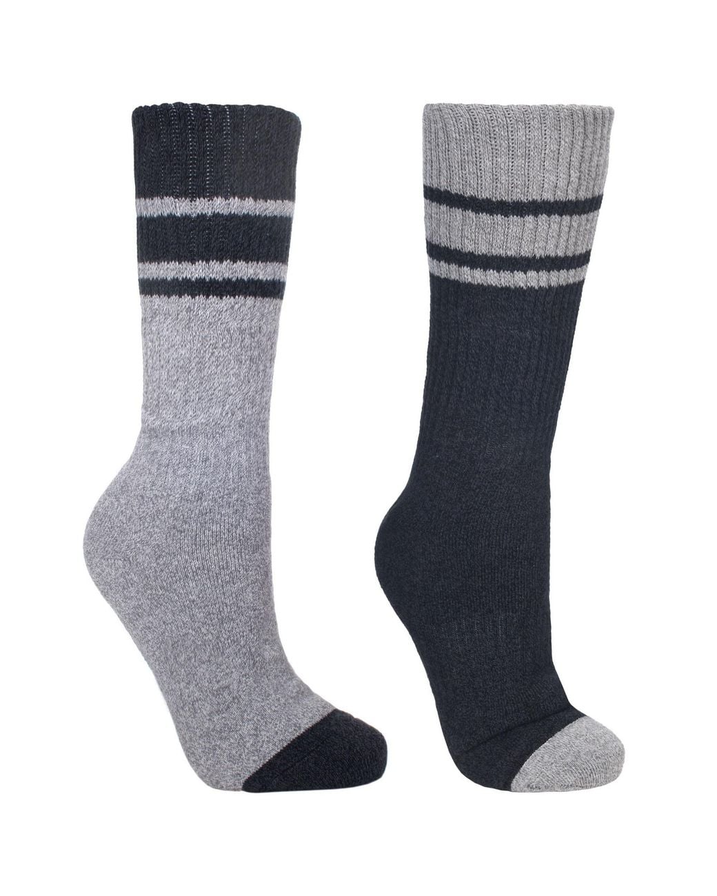 Trespass Gray Hitched Two Tone Anti Blister Hiking Boot Socks (2 Pairs) for men