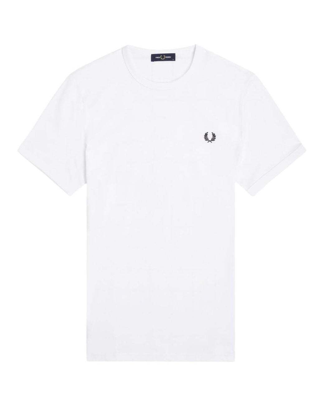 Fred Perry White Ringer T-Shirt Cotton for men