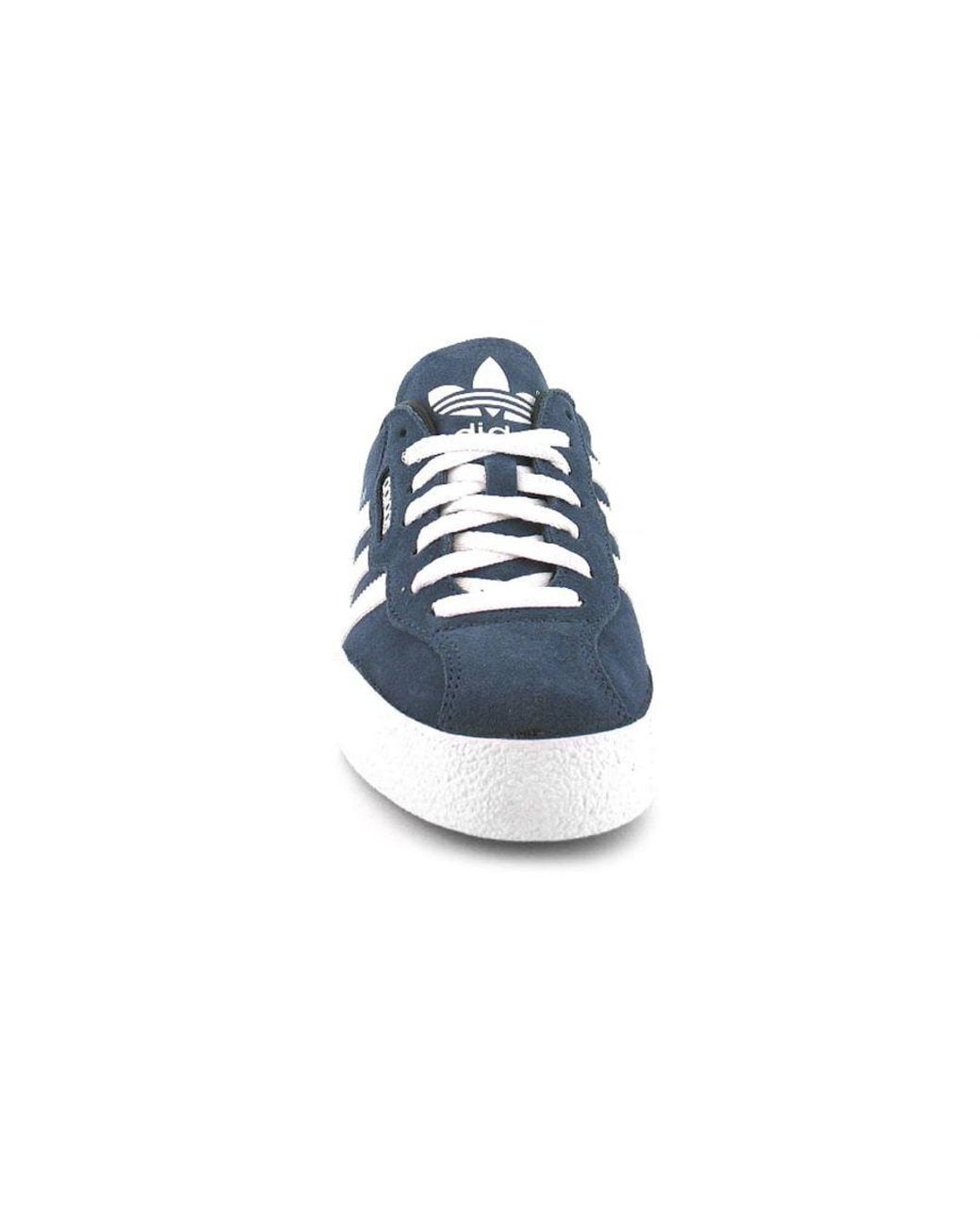 Adidas Originals Blue Samba Super Suede Leather Indoor Soccer Shoes Trainers for men