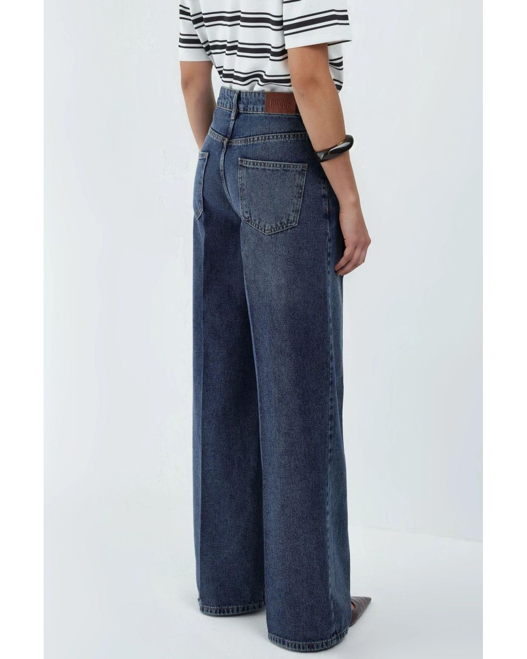 Hiccup Blue Wide Leg Raw Denim Jeans